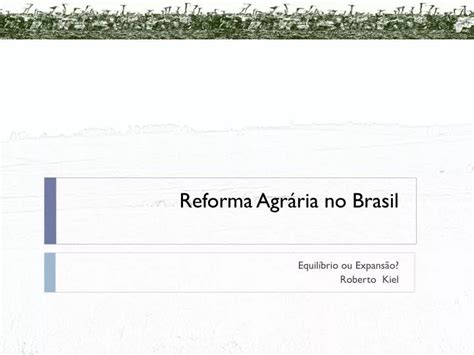 PPT Reforma Agrária no Brasil PowerPoint Presentation free download