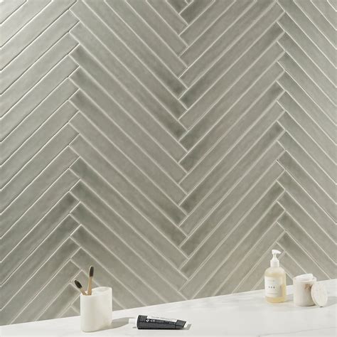 Carolina Moss Gray X Polished Ceramic Wall Tile Ceramic Wall Tiles