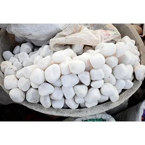 Tumbled Matte White Stone Pebble Unpolish Tumble For Garden