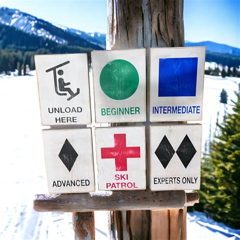 Ski Trail Difficulty Signs Mountain Trail Markers Ski Lovers Gifts