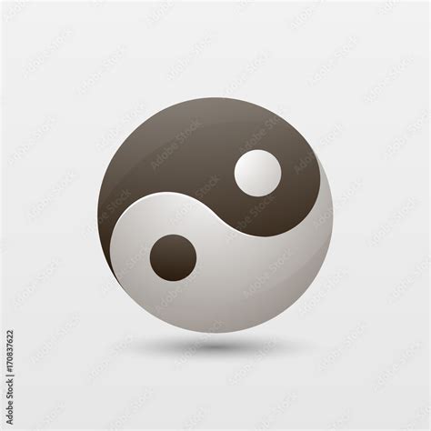 Yin Yang Glyph Icon Silhouette Logo Negative Space Vector Isolated