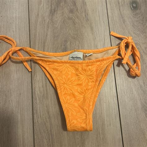 Rhythm Yellow Orange Floral Bikini Bottoms Size Depop