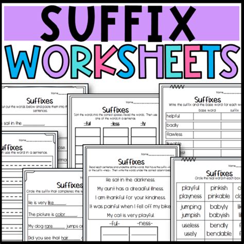 Suffix Worksheets Made By Teachers