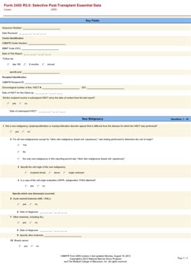 Fillable Online Cibmtr Form R Selective Post Transplant