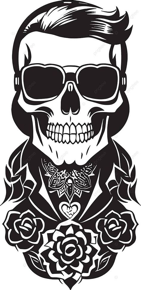 Great Skull Fashion With Glasses Art Vector Graphic Emblem Background Vector Graphic Emblem