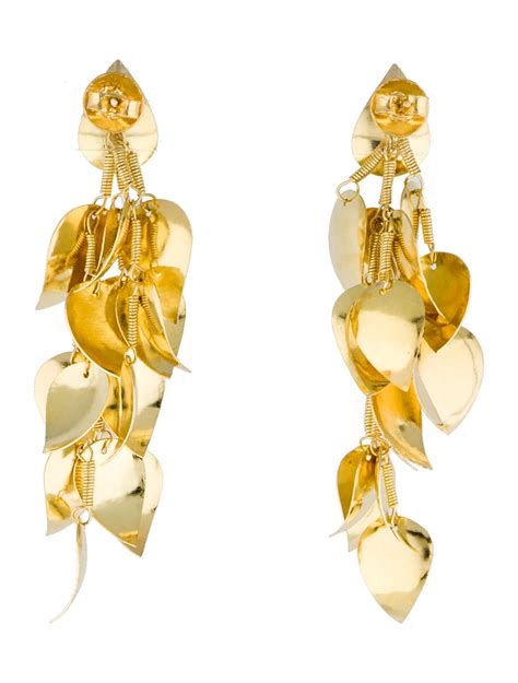 18K Leaf Drop Earrings Earrings FJE25425 The RealReal