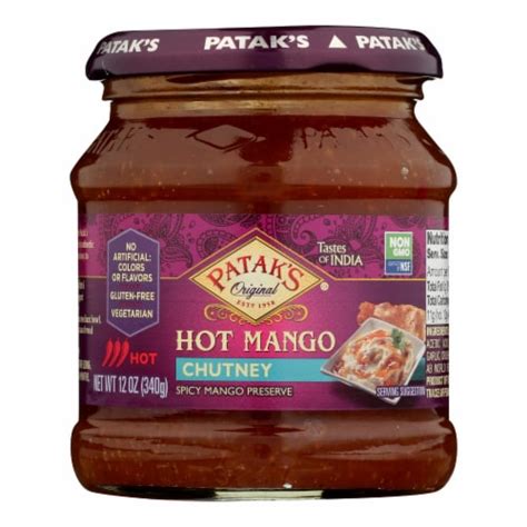 Pataks Chutney Hot Mango Hot Oz Case Of Pack Ounce Each Kroger