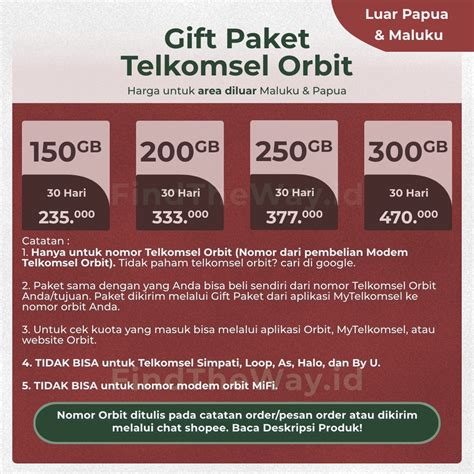 Jual Paket Kuota Orbit Gb Gb Gb Gb Gb Telkomsel