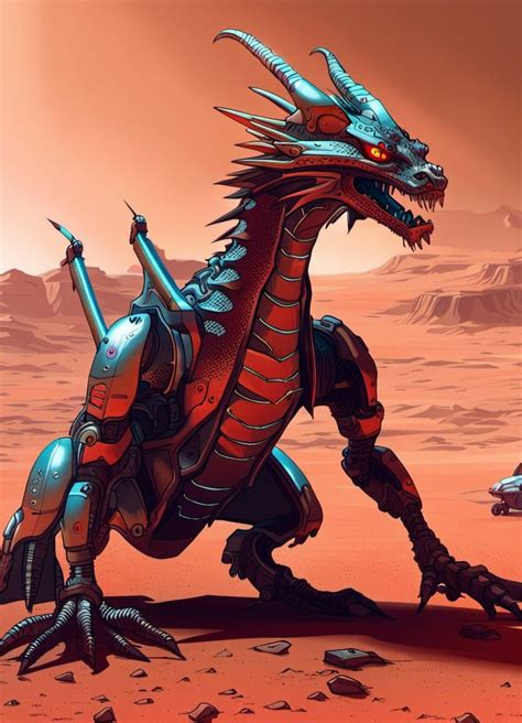 Cyberpunk Dragon On Mars Ai Generated Artwork Nightcafe Creator