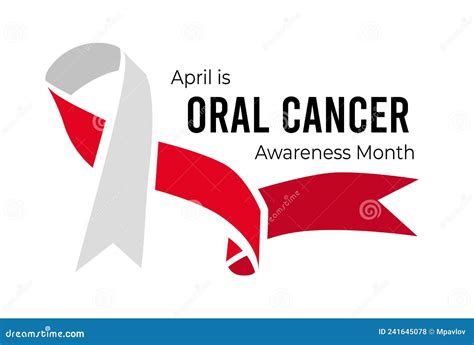 April Is Oral Cancer Awareness Month Vector Illustration On White