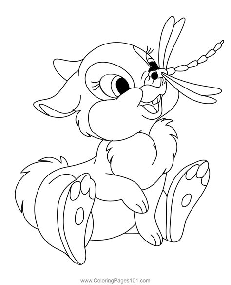Dragonfly Sitting On Bunny Nose Coloring Page For Kids Free Crocodile