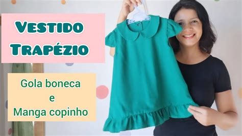 Vestido Trap Zio Evas Infantil Gola Boneca E Manga Copinho