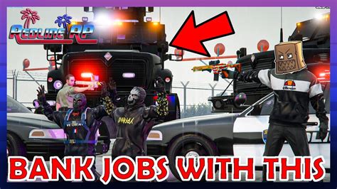 Gta Roleplay Redlinerp Bank Heist With Armoured Truck Youtube