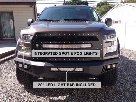 Barricade F 150 Extreme Hd Front Bumper With Led Light Bar Fog And Spot Lights T527989 15 17 F