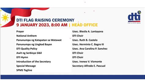 Dti Flag Raising Ceremony January 9 2023 Youtube