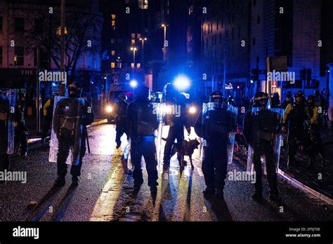 Riot Police And Protesters Clash As Officers Begin To Disperse The Crowd During A Kill The Bill