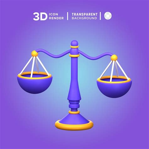 Premium PSD Psd Justice Scale 3d Illustration