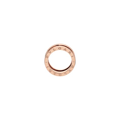 Anello B Zero In Oro Rosa A Tre Fasce Con Demi Pav Di Diamanti