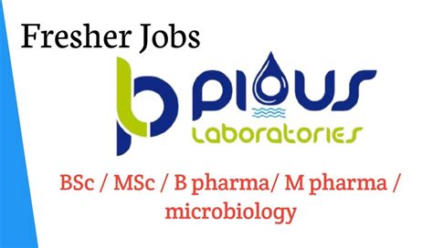 Pious Laboratories Walk In Interview For Fresher Fresher Bsc Msc B