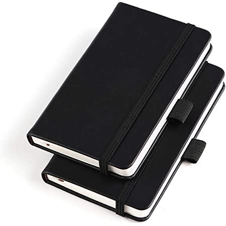 Amazon PAPERAGE Lined Pocket Journal Notebook 2 Pack Black