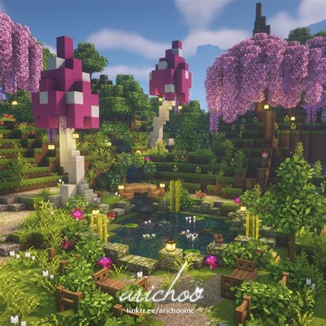 Wisteria Mushroom Village Minecraft Fairycore Minecraft Decorations