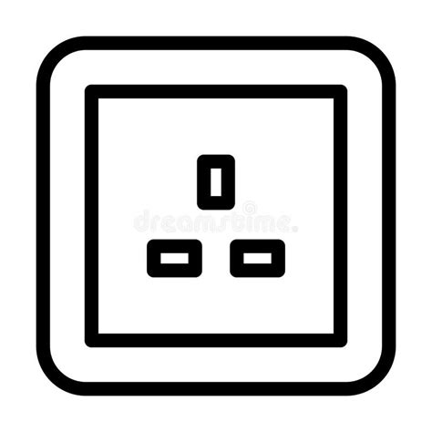 Uk British Socket Line Icon Vector Illustration Stock Vector Illustration Of Burning Line