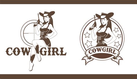 Visual Logo Cowgirl Can Use For Label Or Sticker 18922959 Vector Art At