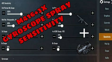 PUBG MOBILE M416 3X GYROSCOPE SPRAY SENSITIVITY YouTube