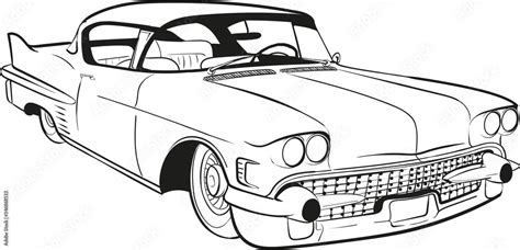 Cartoon Caramerican Muscle Cardrawing Sketch Stock Illustration