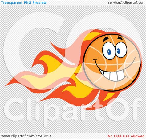 Clipart of a Basketball Mascot with Fire - Royalty Free Vector ...