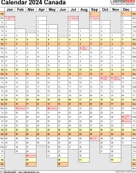 Canada Calendar 2024 - Free Printable Excel templates