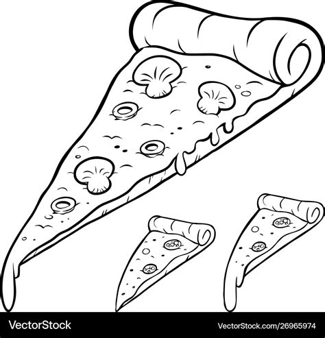 Pizza Slice Line Art Royalty Free Vector Image