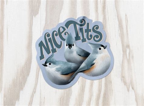Nice Tits Titmouse Vinyl Sticker Sarah The Artist