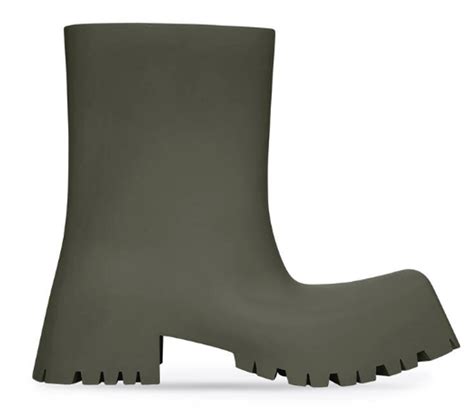 Balenciaga Dark Green Trooper Rubber Boots Whats On The Star