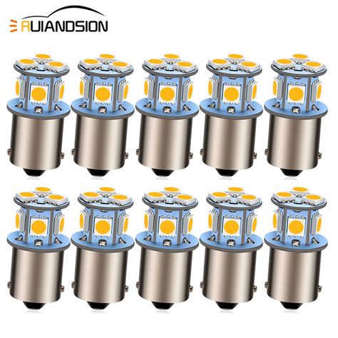 RUIANDSION 10Pcs S25 1156 BA15S P21W LED BAU15S PY21W 6V 12V 24V Car