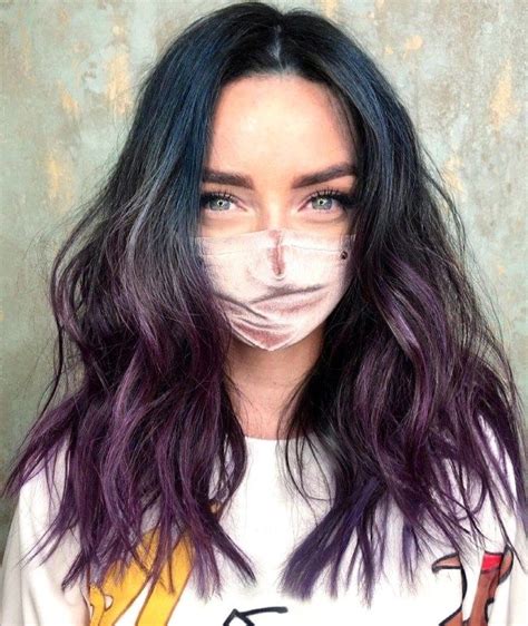 Dark Purple Highlights Purple Balayage Balayage Hair Purple Black