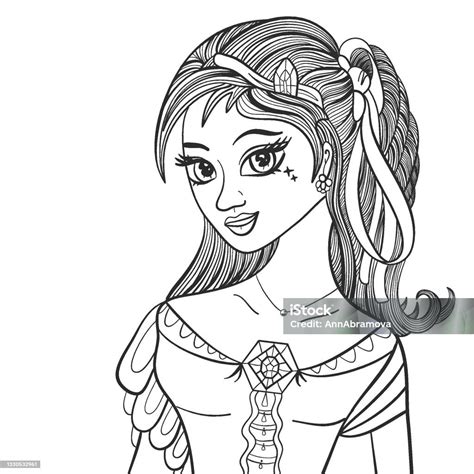 Beautiful Girl Fashionable Illustration Venus Goddess Coloring Book ...