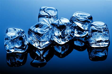 Hd Wallpaper Ice Cubes Blue Frozen Water Background Wallpaper Flare