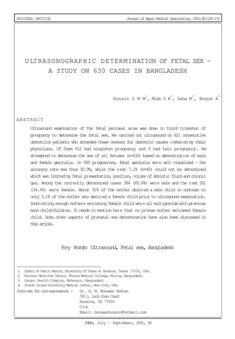 Pdf U Ltrasonographic Determination Of Fetal Sex A Study On 630