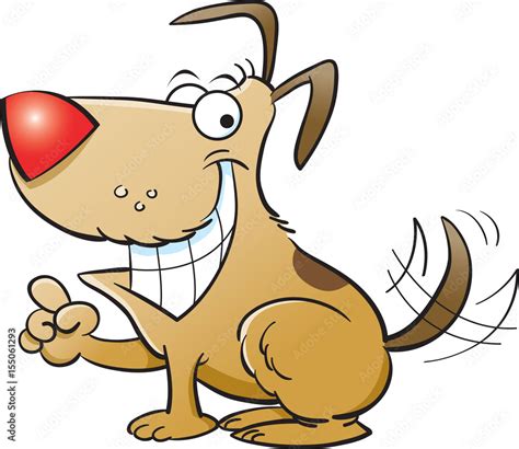 Cartoon illustration of a dog pointing. Stock Vector | Adobe Stock