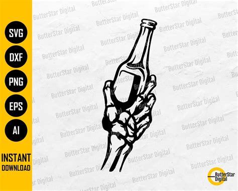 Skeleton Beer Bottle Svg Beer Svg Lager Svg Alcoholic Drink Bar Pub