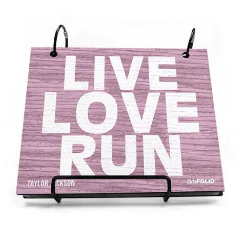 Bibfolio Race Bib Display Live Love Run Running Gift Idea Pink