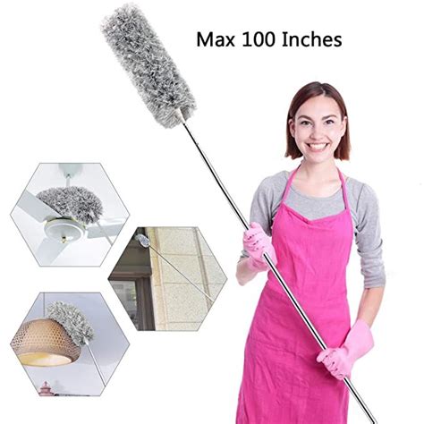 Microfiber Duster For Cleaning With Telescoping Extension Polestainless Steel 30