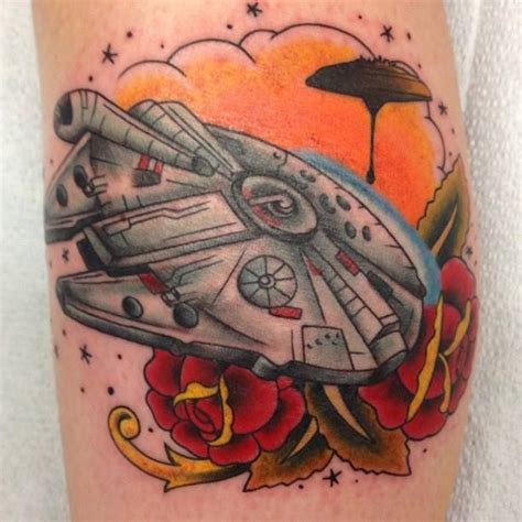 Millenium Falcon Star Wars Tattoo By Ryan Catfish Sager At Ironclad