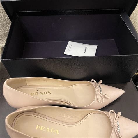 Nude Patent Leather Prada Kitten Heels Purchased Depop