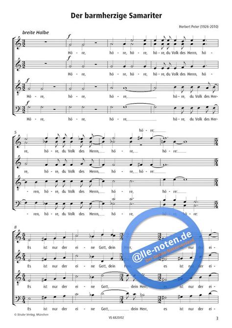 Der Barmherzige Samariter Herbert Peter Sheet Music For Mixed Choir