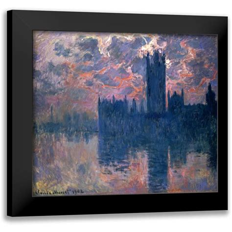 Monet Claude X Black Modern Framed Museum Art Print Titled