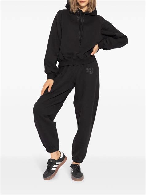 Alexander Wang Puff Logo Cotton Track Pants Black Farfetch