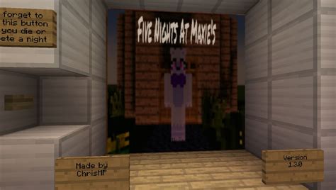 Five Nights At Maxies Fnaf Mcpe Map All For Minecraft Pe Game