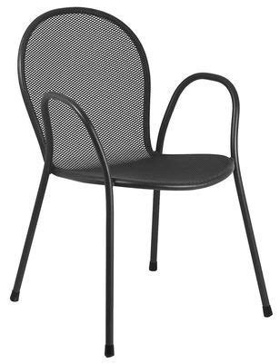 Fauteuil Empilable Ronda Emu Noir Made In Design Mobilier Jardin